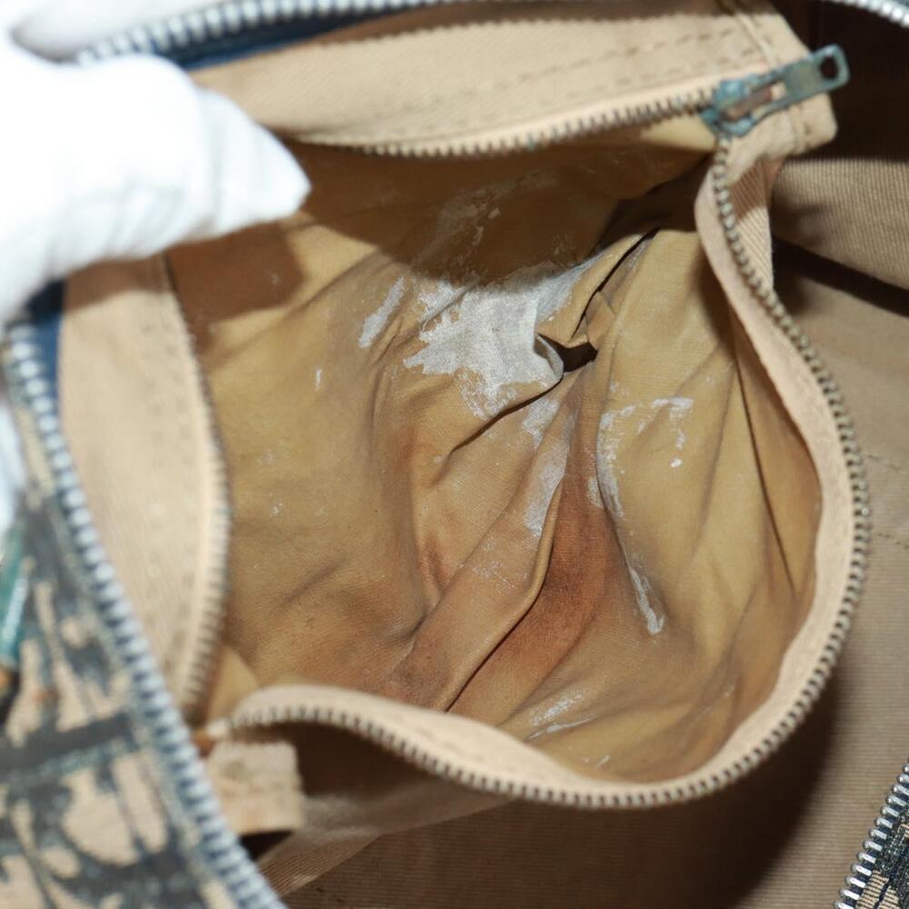 Christian Dior Trotter Canvas Boston Bag Navy Silver Auth 161273 - Picture 12 of 16